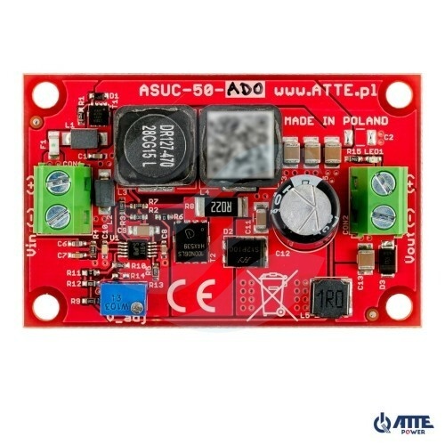 ATTE POWER ASUC-50-AD0-OF Przetwornica podnosząca napięcie z regulacją 12...48V 1