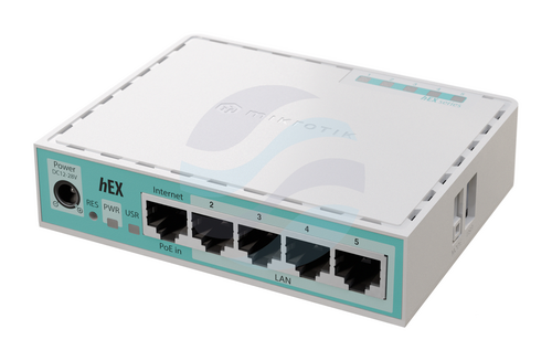 Mikrotik E50UG Router gigabitowy hEX 5x 10/100/1000Mbps, 950MHz, 512MB, 1x USB, zasilanie 12-28V DC, L4 1
