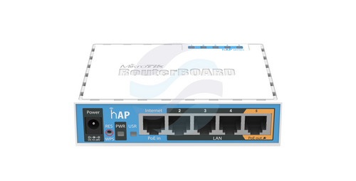 Mikrotik RB951Ui-2nD hAP Router wewnętrzny 5x 10/100Mb/s, 650MHz 64MB USB, WiFi 802.11b/g/n, L4 1
