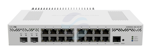 Mikrotik CCR2004-16G-2S+PC Router/Switch gigabitowy 16x 10/100/1000Mbps, 2x 10G SFP+, 4x 1.2GHz, 4GB RAM DDR4, pasywne chłodzenie, L6 1