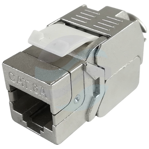 Moduł keystone RJ45 STP kat.6A beznarzędziowy, metalowy, slim 1