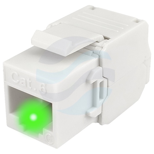 Moduł keystone RJ45 UTP kat.6 beznarzędziowy, identyfikacja LED 1