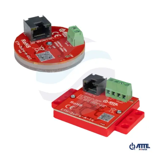 ATTE ETH-2wire-A-SET2 Zestaw do transmisji Ethernet 10/100Mbps i PoE po 2 przewodach, PoE OUT at/bt, zasięg do 800m, złącza... 1