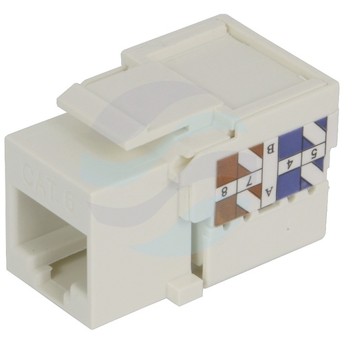 Moduł keystone RJ-45 kat.6 UTP, LSA , profil SLIM 18mm, biały plastik 1