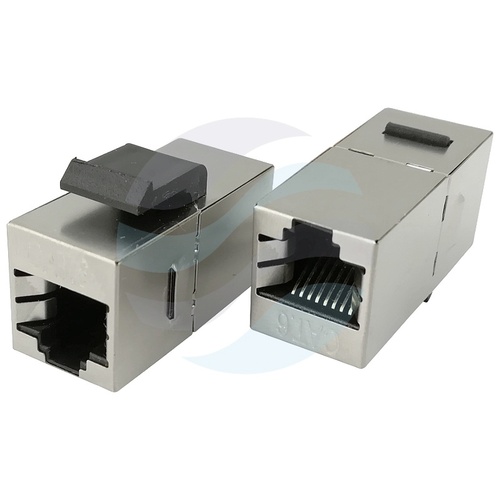 Łącznik modularny Keystone RJ-45 STP kat.6, 2x gniazdo RJ45, Gigabit Ethernet, ekranowany, metal 1
