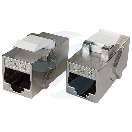 Łącznik modularny Keystone RJ-45 STP kat.6, 2x gniazdo RJ45, Gigabit Ethernet, ekranowany, metal 1