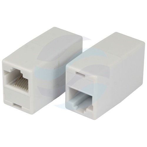 Łącznik modularny RJ-45, 2x gniazdo RJ45, nieekranowany, biały plastik 1