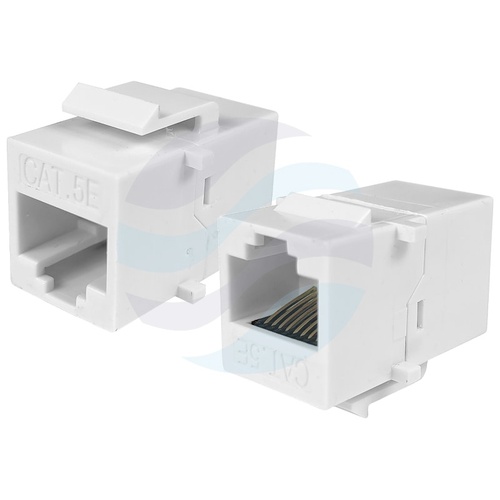 Łącznik modularny Keystone RJ-45 UTP kat.5e (3850), 2x gniazdo RJ45, nieekranowany, biały plastik 1