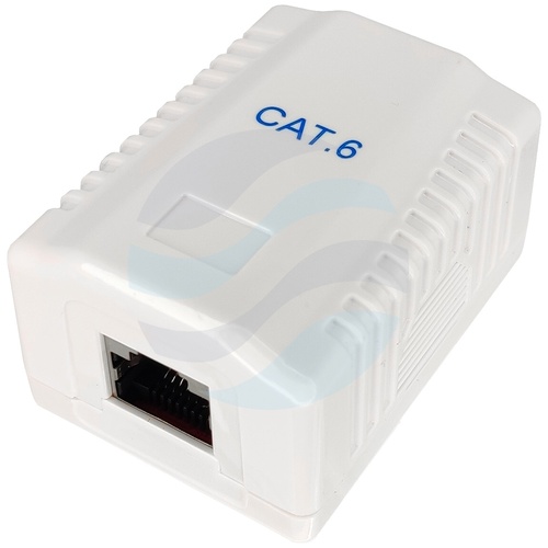 Gniazdo natynkowe mini STP/FTP ekranowane kat.6 1x RJ45, zatrzask, białe 1