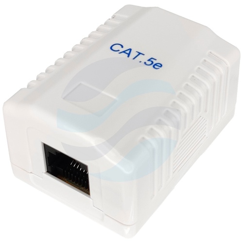 Gniazdo natynkowe mini UTP nieekranowane kat.5e 1x RJ45, zatrzask, białe 1