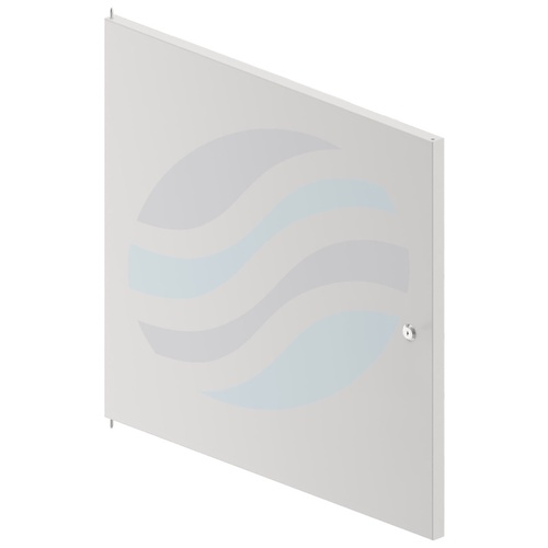 Drzwi pełne stalowe do szafy Rack 19" wiszącej 12U 600mm, zamek z kluczem, 2x zawias, szare 1