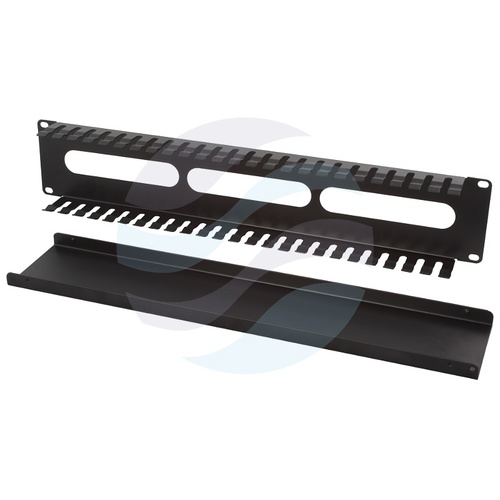 Neku Organizator 19" 2U uchwyty metalowy listwa x16 czarna 1