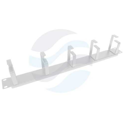 Organizator kabli poziomy Rack 19" 1U, 5x uchwyt metalowy (65/50mm), metal, szary 1
