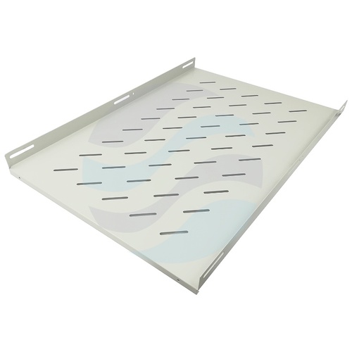 Półka stała 19" 1U 700mm perforowana, montaż czteropunktowy (bok), do szaf 1000mm, stal, udźwig 50kg, szara 1