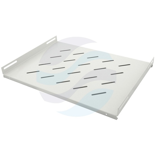 Półka stała 19" 1U 350mm perforowana, montaż czteropunktowy (bok), do szaf 600mm, stal, udźwig 50kg, szara 1