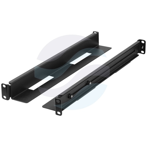 LANBERG AK-1901-B Szyny montażowe Rack 19" 1U, montaż doczołowy przód/tył, regulowane 397-680mm, udźwig 90kg, czarne 1