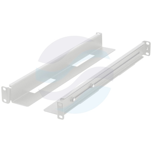 LANBERG AK-1901-S Szyny montażowe Rack 19" 1U, montaż doczołowy przód/tył, regulowane 397-680mm, udźwig 90kg, szare 1