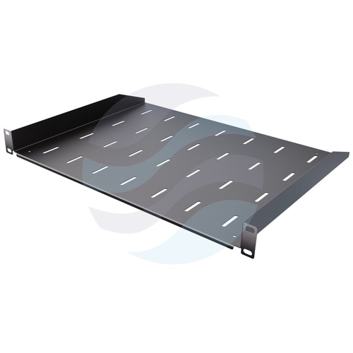 Półka stała 1U 19" 350mm z przepustem, czarna 1