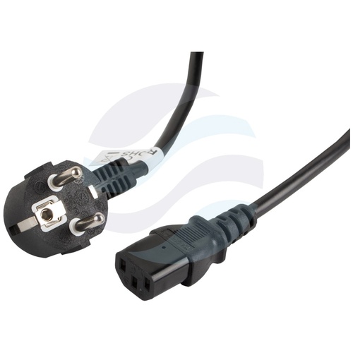 LANBERG Kabel zasilający 230V Komputer, monitor, drukarka z gniazdem CEE 7/7 - IEC320 C13, 10A, 3m czarny 1