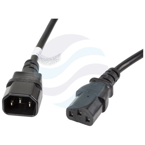 Przedłużacz kabel zasilający 230V IEC 320 C13 M - C14 F 3m, czarny 1