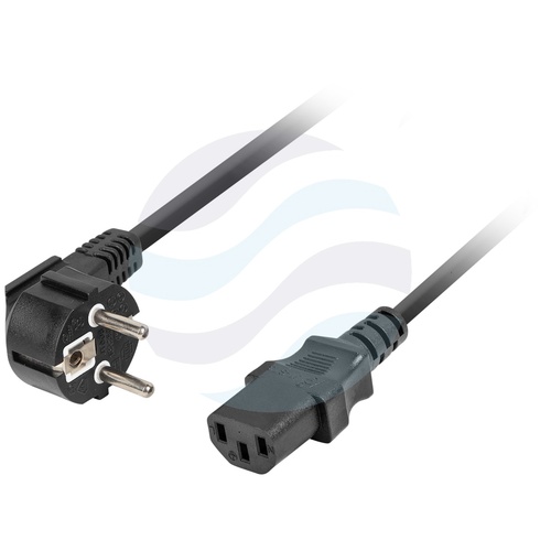 LANBERG Kabel zasilający 230V Komputer, monitor, drukarka z gniazdem CEE 7/7 - IEC 320 C13 normy VDE (żyła 0.75mm) 1.8m... 1
