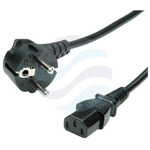 Kabel zasilający 230V z gniazdem Schuko - IEC 320 C13, 1.8m czarny 1
