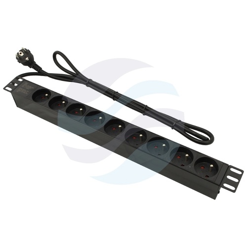 Listwa zasilająca Rack 19" 1U, 9 gniazd, dłg. kabla 1.8m 1