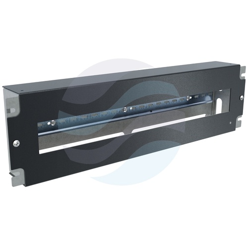 Panel dystrybucji napięć Rack 19" 3U, 22xS, zamykany, dłg. 60mm, czarny 1