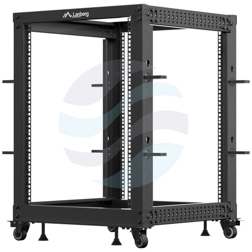 LANBERG OR01-6115-B Stelaż / Rama szafy rack 19" 12U 600x600, regulowana głębokość 576-1033mm, do 600kg, Open Frame... 1