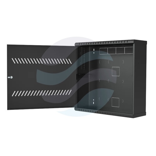 Szafka Telekomunikacyjna multimedialna 19" 3U+4U, wisząca, metalowa 540x540x180, czarna 1