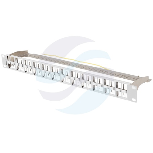 LANBERG PPKS-1248-S Panel pusty 19" 1U na 48x keystone RJ-45, szary 1