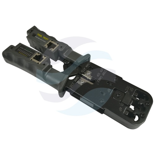 Zaciskarka wtyków modularnych 8p/6p RJ-45/RJ-12/RJ-11 FC-4106 z testerem okablowania 1