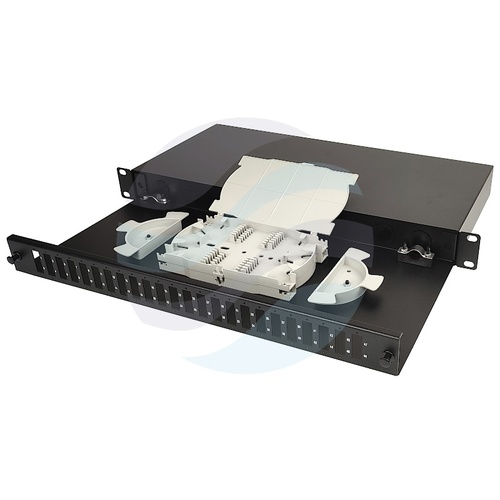 Getfort GF-FO04-DX Przełącznica światłowodowa 19" 1U wysuwana 24x SC Duplex / LC Quad, czarna 1