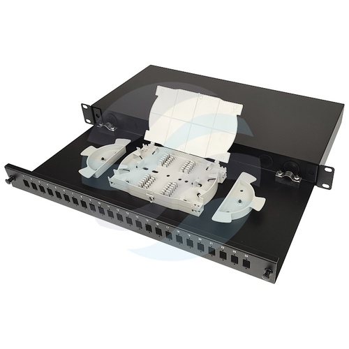 Getfort GF-FO04-SX Przełącznica światłowodowa 19" 1U wysuwana 24x SC Simplex / LC Duplex, czarna 1