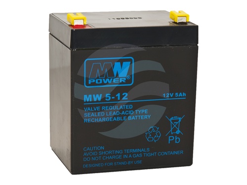 MW Power MW Akumulator AGM 5Ah/12V (90*70*101mm) Fast-on 187 (T1) 1