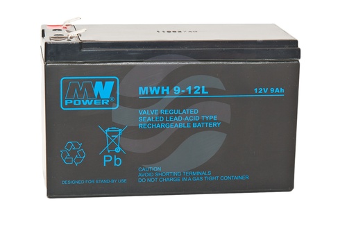 MW Power MWH Akumulator żelowy 9Ah/12V (151*65*94mm) Fast-on 250 (T2) 1