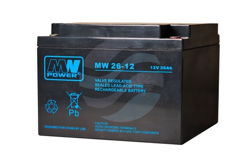 MW Power MW Akumulator AGM 26Ah/12V (166*175*125mm) śruba M5 (T13) 1