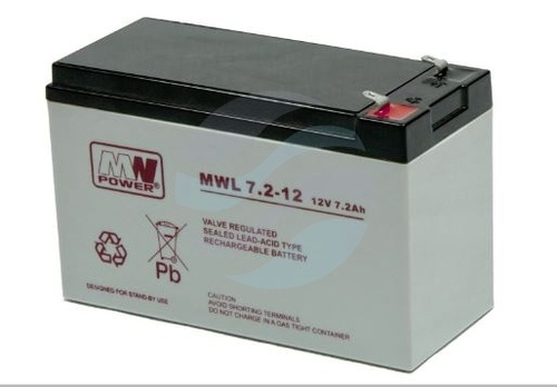 MW Power MWL Akumulator AGM 7,2Ah/12V (151*65*100mm) Fast-on 250 (T2) 1