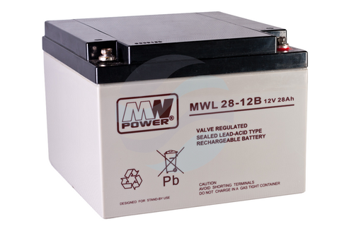 MW Power MWL Akumulator AGM 28Ah/12V (166*175*125mm) śruba M5 (T13) 1