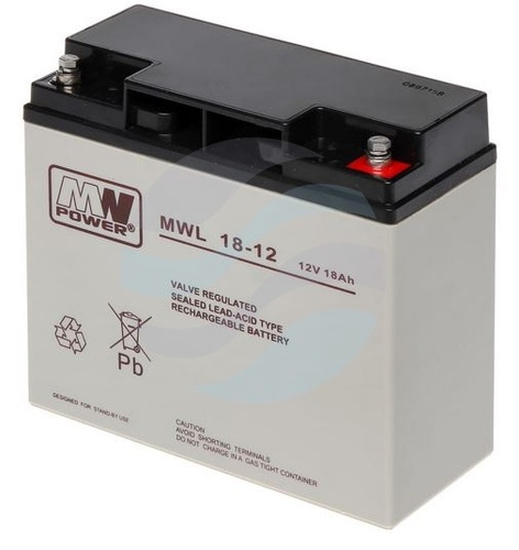 MW Power MWL Akumulator AGM 18Ah/12V (181*77*167mm) śruba M5 (T13) 1