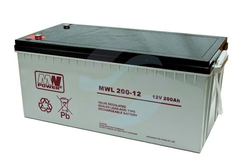 MW Power MWL Akumulator AGM 200Ah/12V (522*238*218mm) śruba M8 (T60) 1