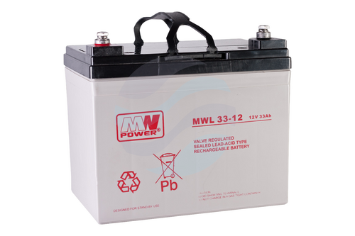 MW Power MWL Akumulator AGM 33Ah/12V (196*131*170mm) śruba M6 (T16) 1