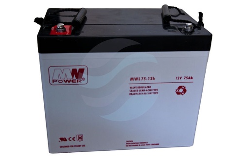 MW Power MWL Akumulator AGM 75Ah/12V (260*168*211mm) śruba M6 (T16) 1