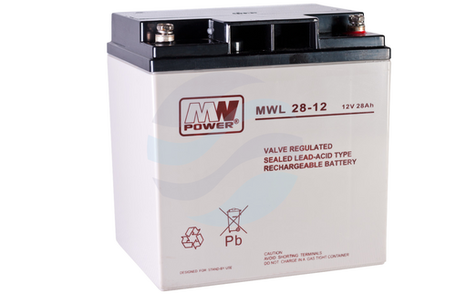 MW Power MWL Akumulator AGM 28Ah/12V (166*125*175mm) śruba M5 (T13) 1