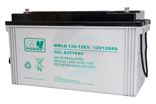 MW Power MWLG Akumulator Żelowy 120Ah/12V (409*176*225mm) śruba M8 (T60) 1