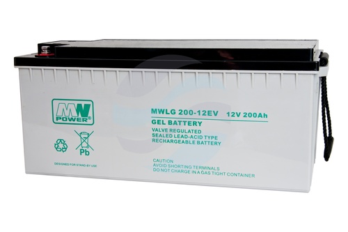 MW Power MWLG Akumulator Żelowy 200Ah/12V (522*238*221mm) śruba M8 (T60) 1