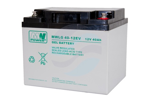 MW Power MWLG Akumulator Żelowy 40Ah/12V (196*165*170mm) śruba M6 (T16) 1