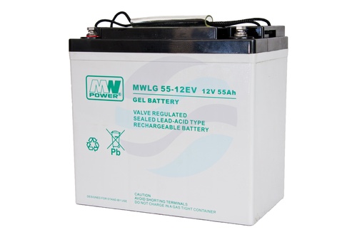 MW Power MWLG Akumulator Żelowy 55Ah/12V (230*138*213mm) śruba M6 (T16) 1