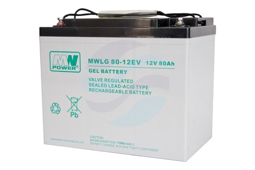 MW Power MWLG Akumulator Żelowy 80Ah/12V (260*168*215mm) śruba M6 (T16) 1