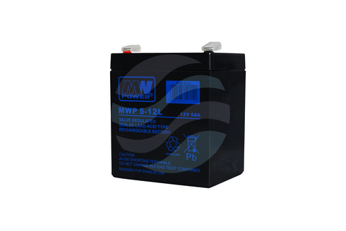 MW Power MWP Akumulator AGM 5Ah/12V (151*65*94mm) Fast-on 250 (T2) 1